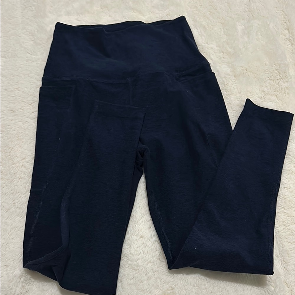 Navy space dye beyond yoga leggings with pockets